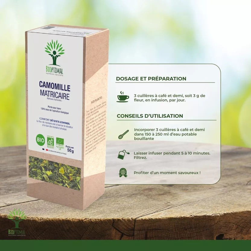 Organic Chamomile Herbal Tea 50g | Bioptimal