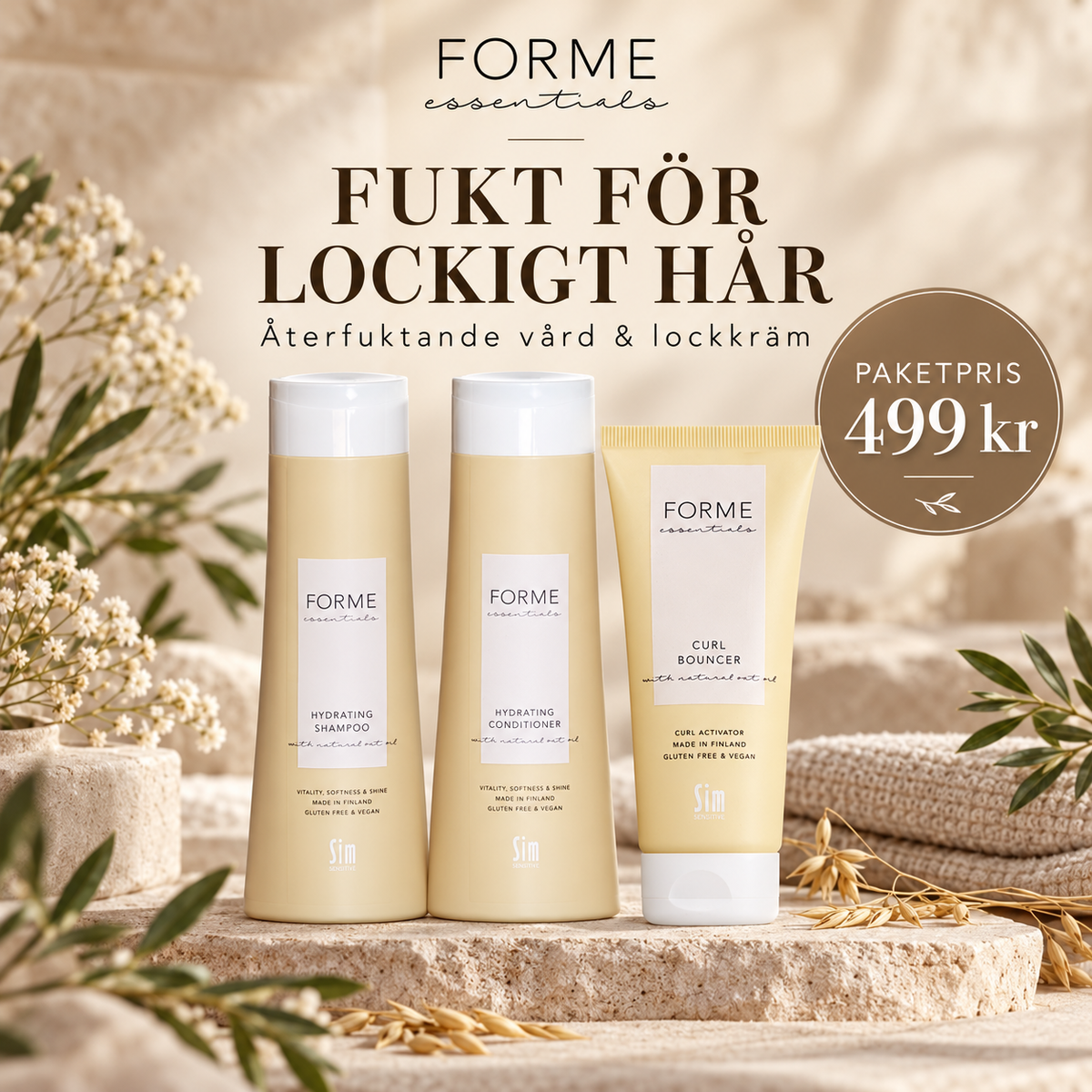 FORME Fukt för lockigt hår