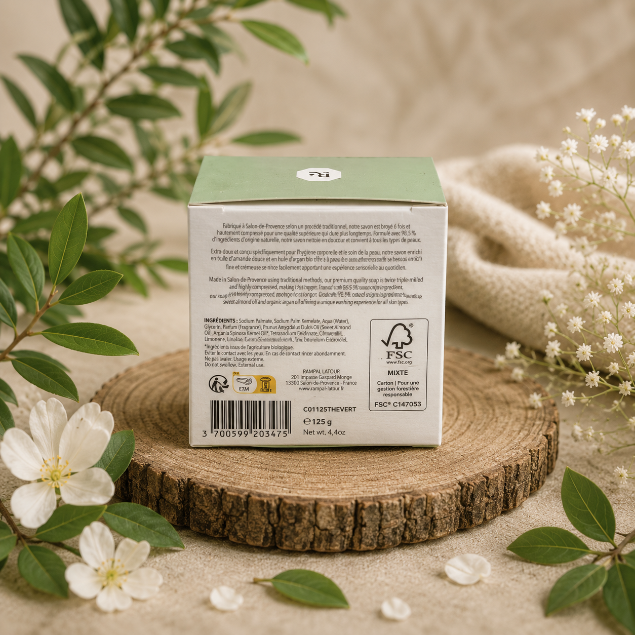 Rampal Latour Tvål med Grönt Te doft – 125 g