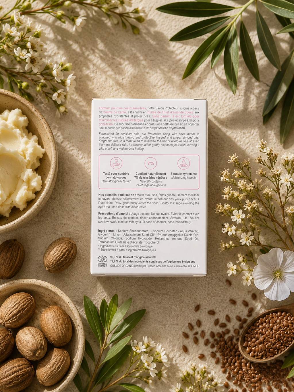 Rampal Latour Protective Soap – 70% Sheasmör & Linfröolja för känslig hud