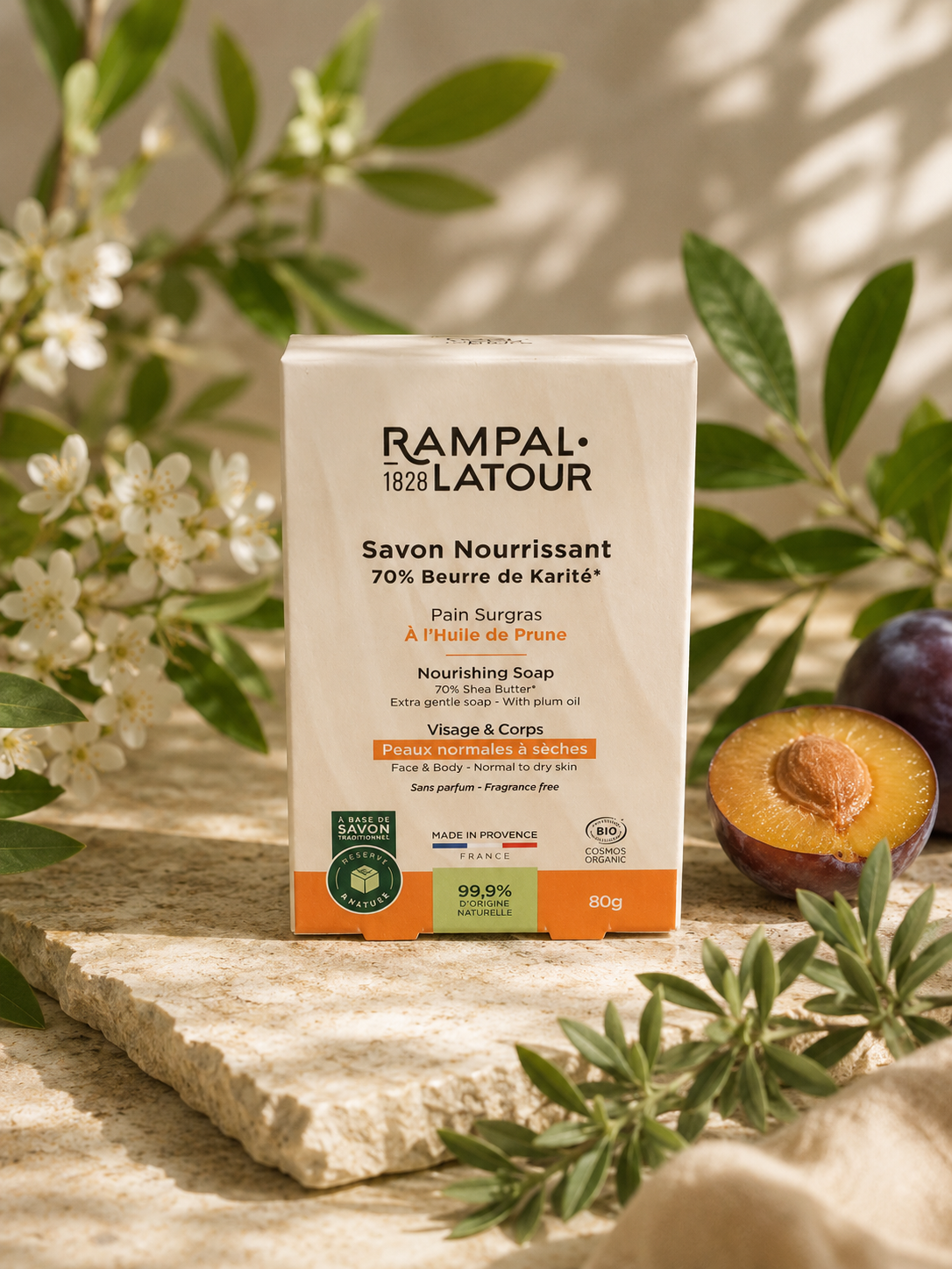 RAMPAL LATOUR Nourishing Soap – Plommonolja & Sheasmör - dry skin