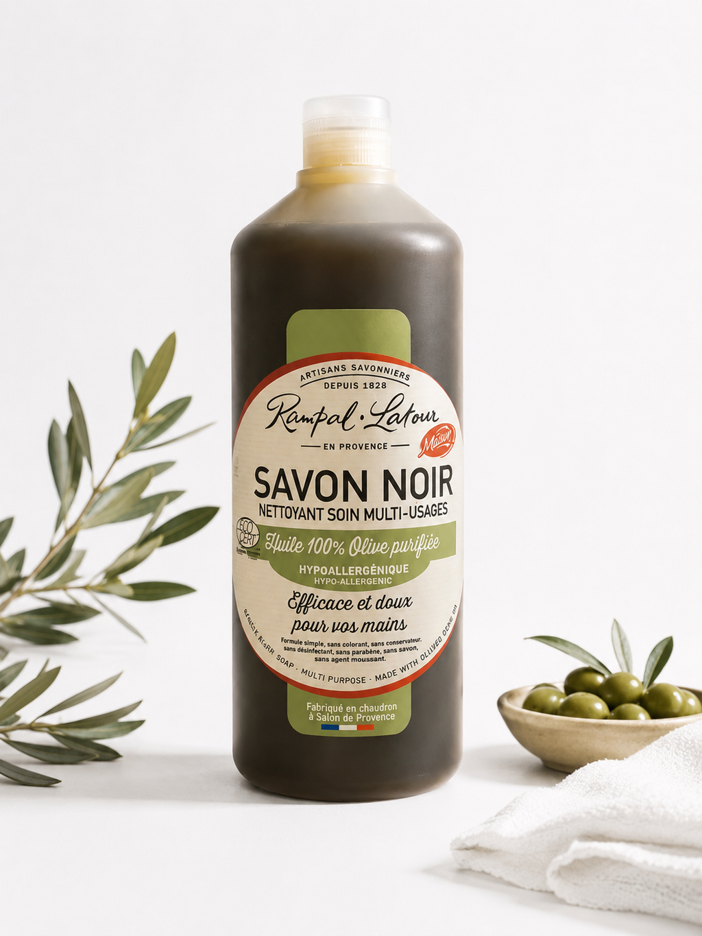 Rampal Latour Savon Noir – Flytande Svartsåpa med Olivolja
