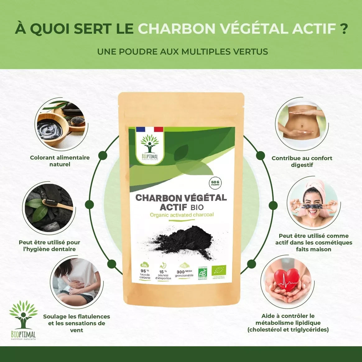 Charbon Végétal Actif Bio
