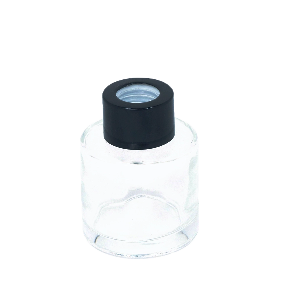 Glasflaska med svart lock 50ml